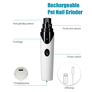 Premium Rechargeable Painless Pet's Nail Grinder (Upgraded Version)