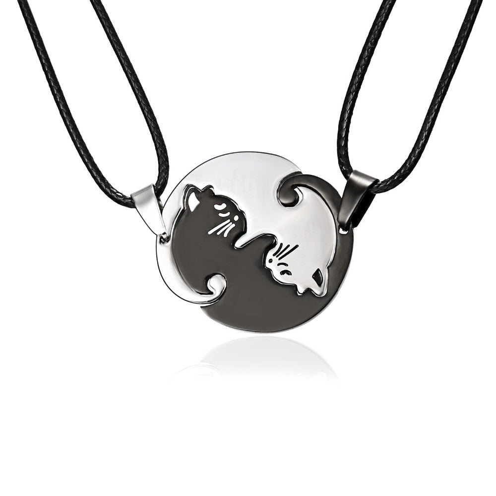 YIN YANG CAT COUPLE NECKLACE